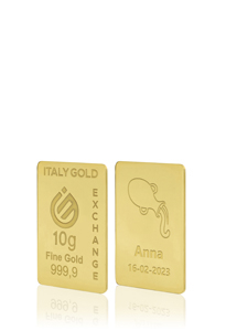 Lingotto Oro 24Kt da 10 gr. segno zodiacale Acquario  - Idea Regalo Segni Zodiacali - IGE Gold